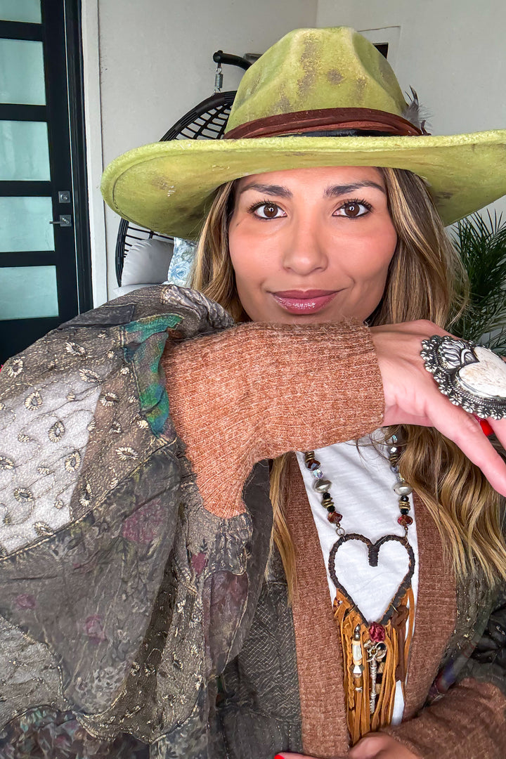 Fall in Love Kimono - Amber