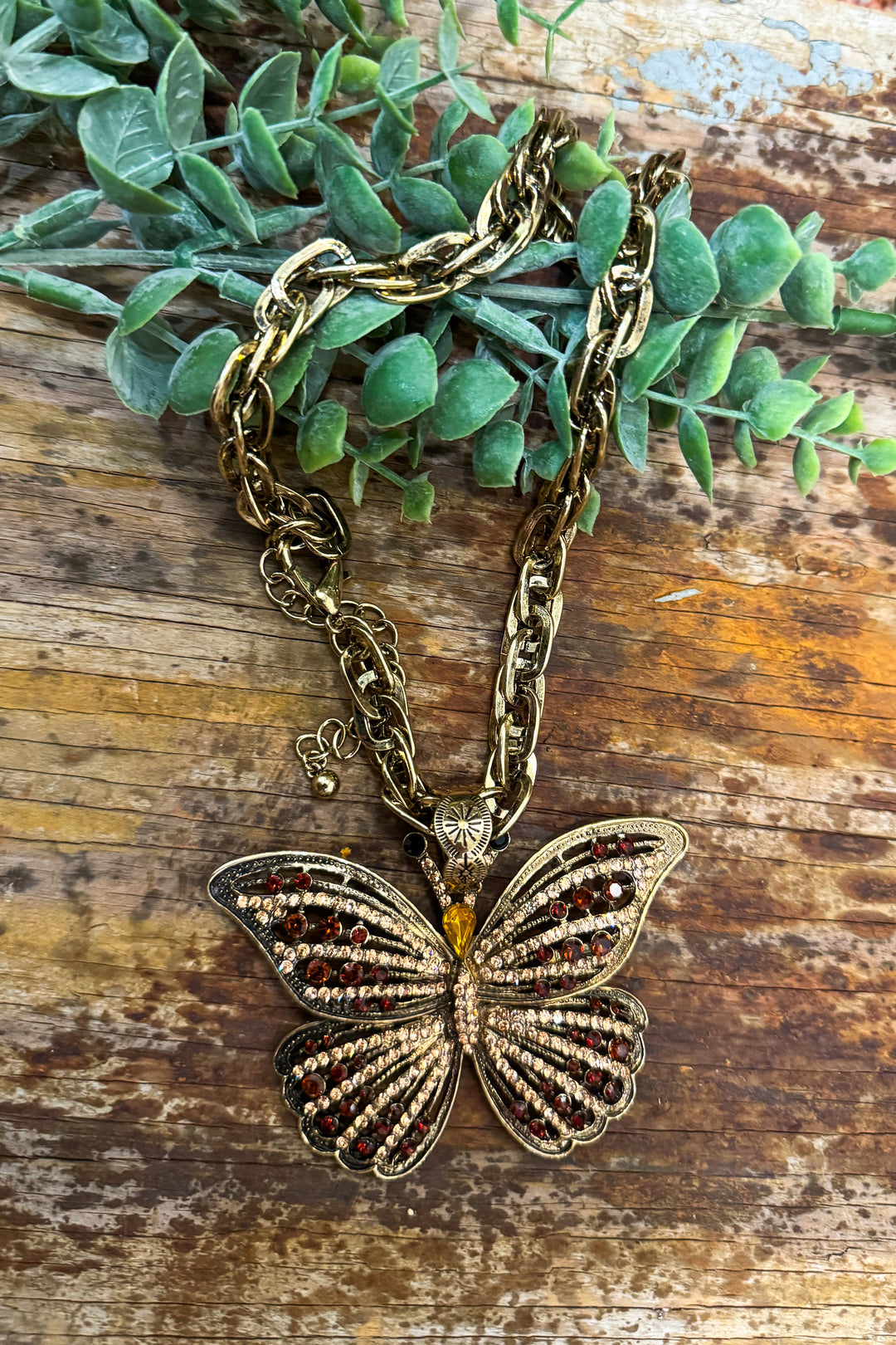 Butterfly Necklace - Brown