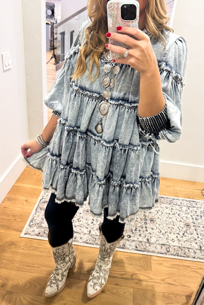 PRE ORDER: Stone Washed And Ready Tunic/Dress - Denim