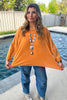 Day Dreamer Cotton Blend Stretchy Top - Made in Italy - Burnt Orange