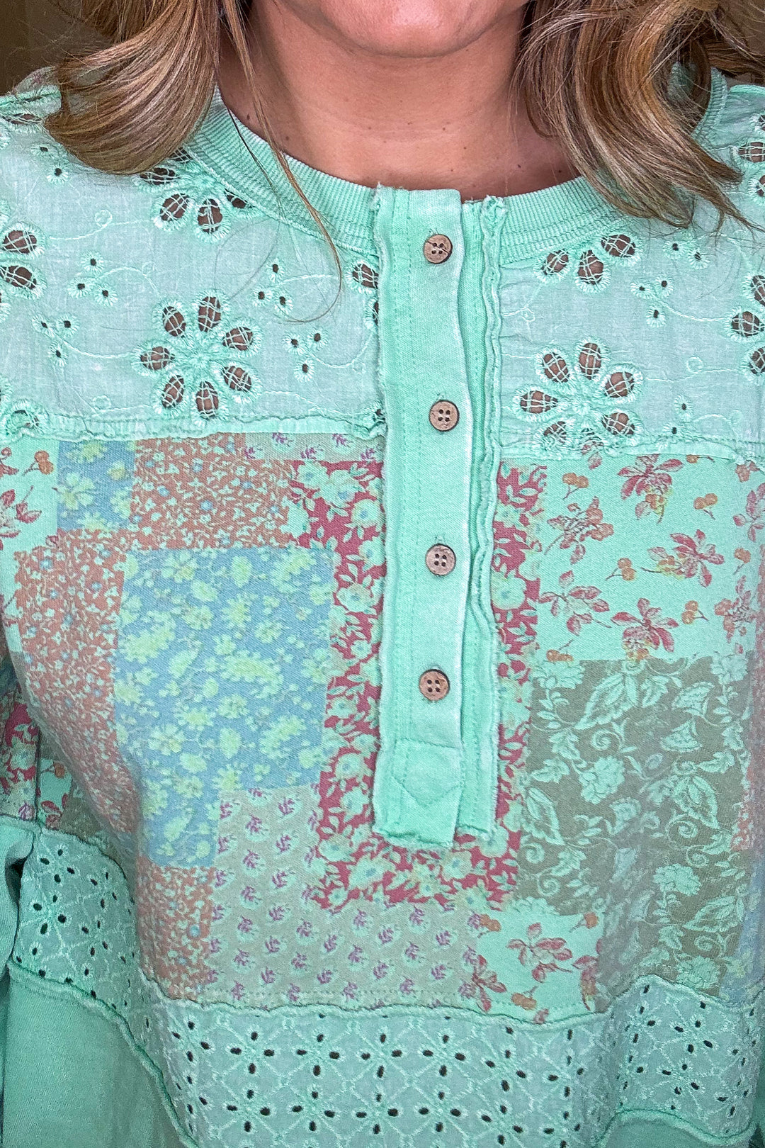 Atlantis Charm Top - 100% Cotton - Green - SALE