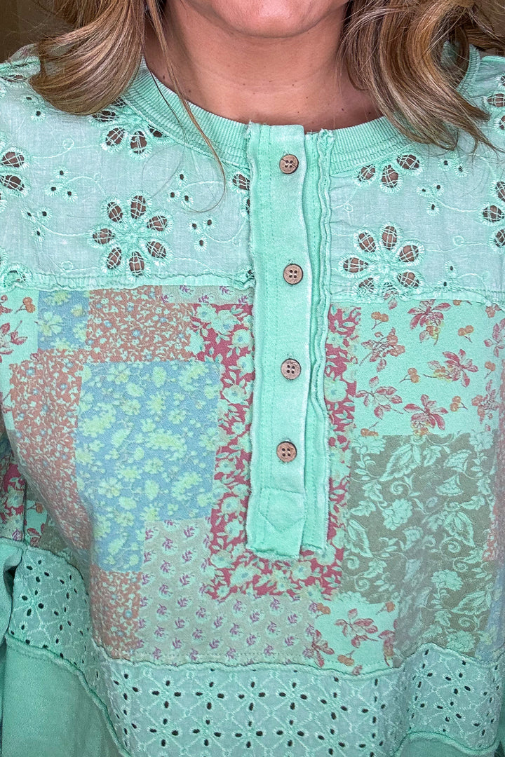 Atlantis Charm Top - 100% Cotton - Green - SALE