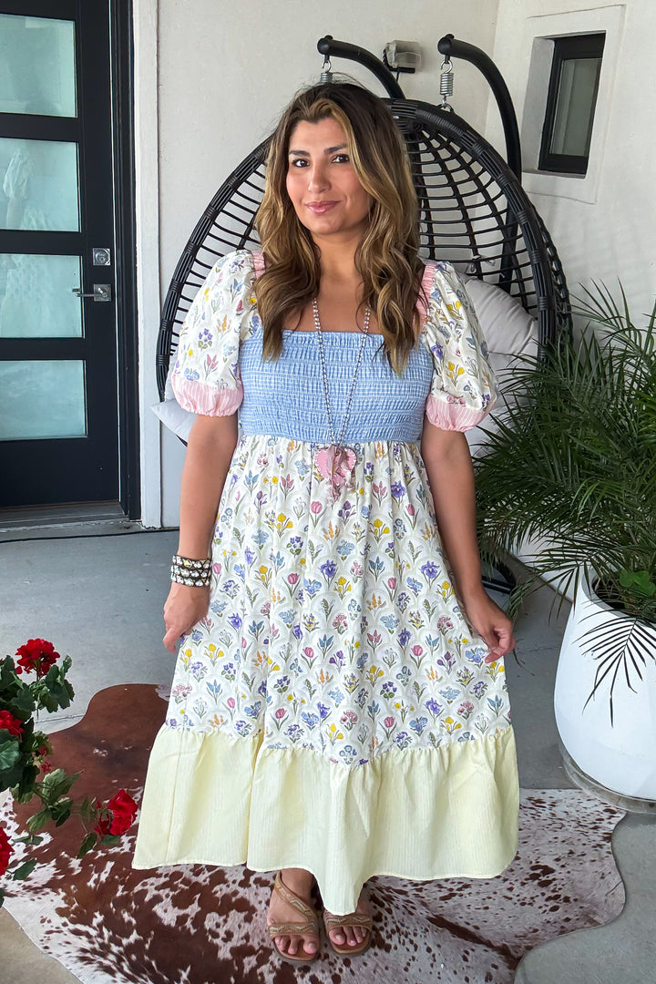 Wildflower Avenue Maxi Dress -Yellow - 100% COTTON