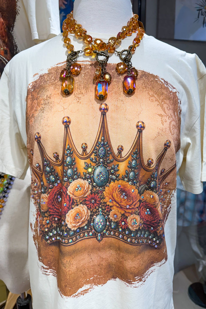 Crown Jewels Rhinestone Tee - 100% Cotton