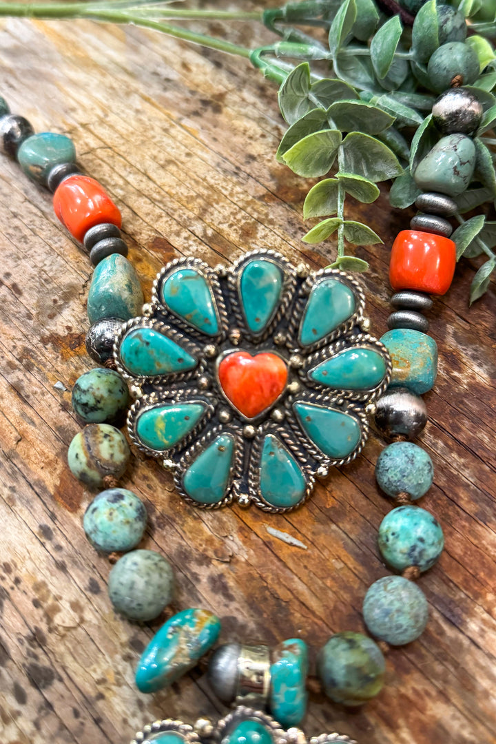 Handmade in Texas - Spiney Oyster and Turquoise Ring