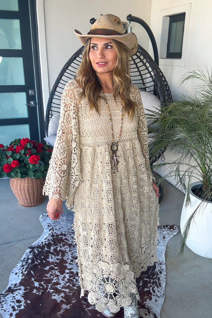 Whispering Lace Crochet Dress - 100% COTTON - MADE IN USA