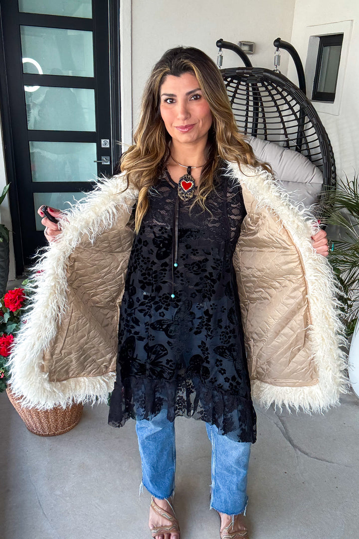 Marie Antoinette Faux Fur Embroidered Jacket