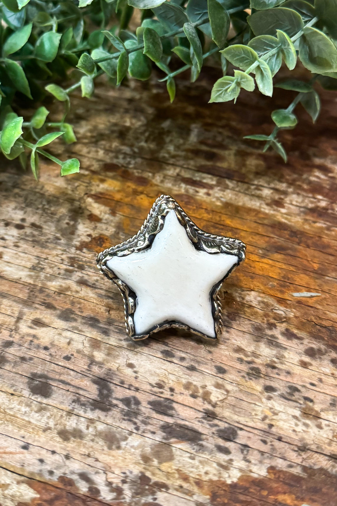 Bone Star Ring - German Silver