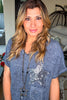 Sequin Skies Cotton Blend Tunic - Made In Italy - Blue - Cotton Linen Blend