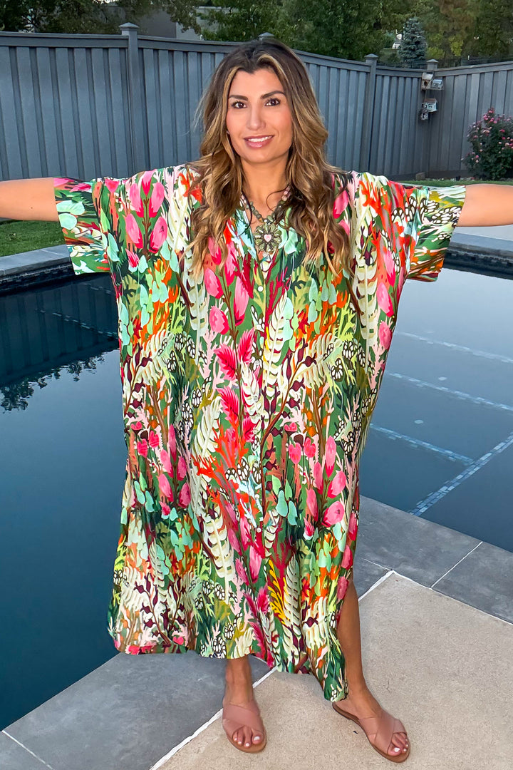 Satin Down Dress - Multi Mix