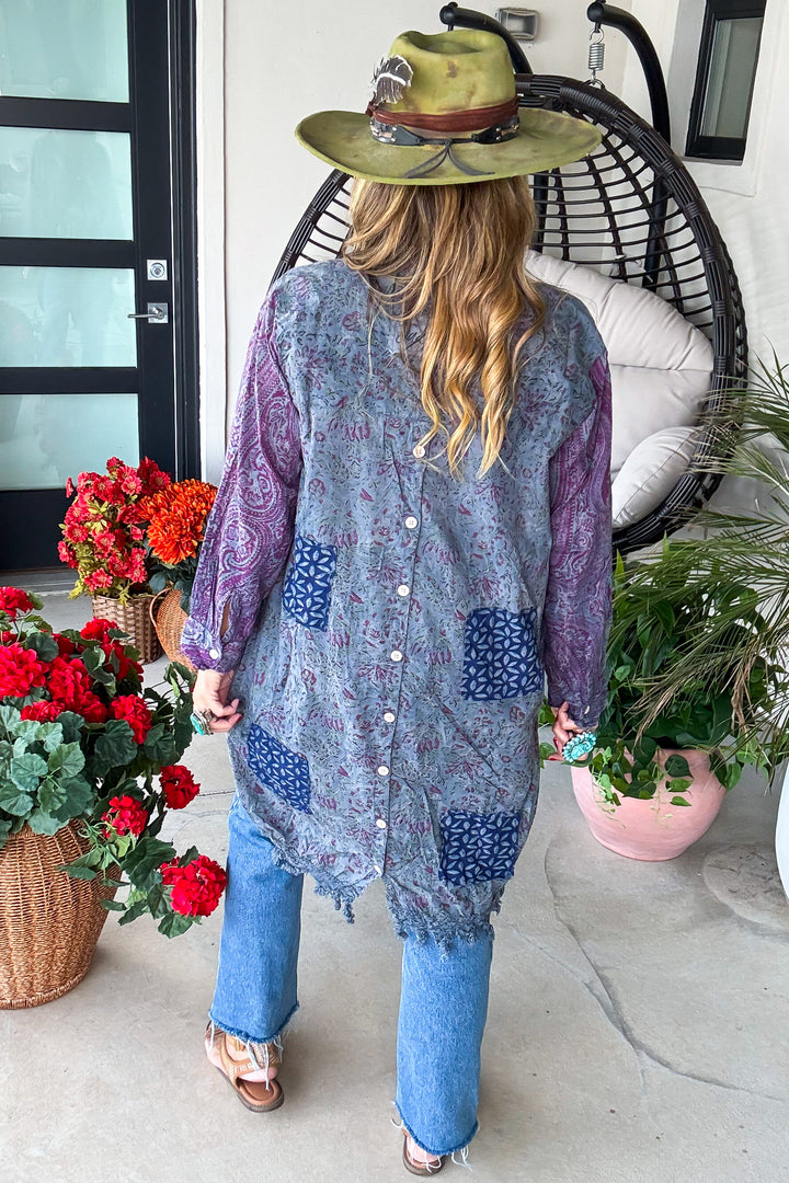 Moon Shade Tuxedo Jacket - 100% Cotton - Plum