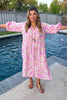 Blushing Daydreams Maxi Dress - 100% Cotton -  Pink