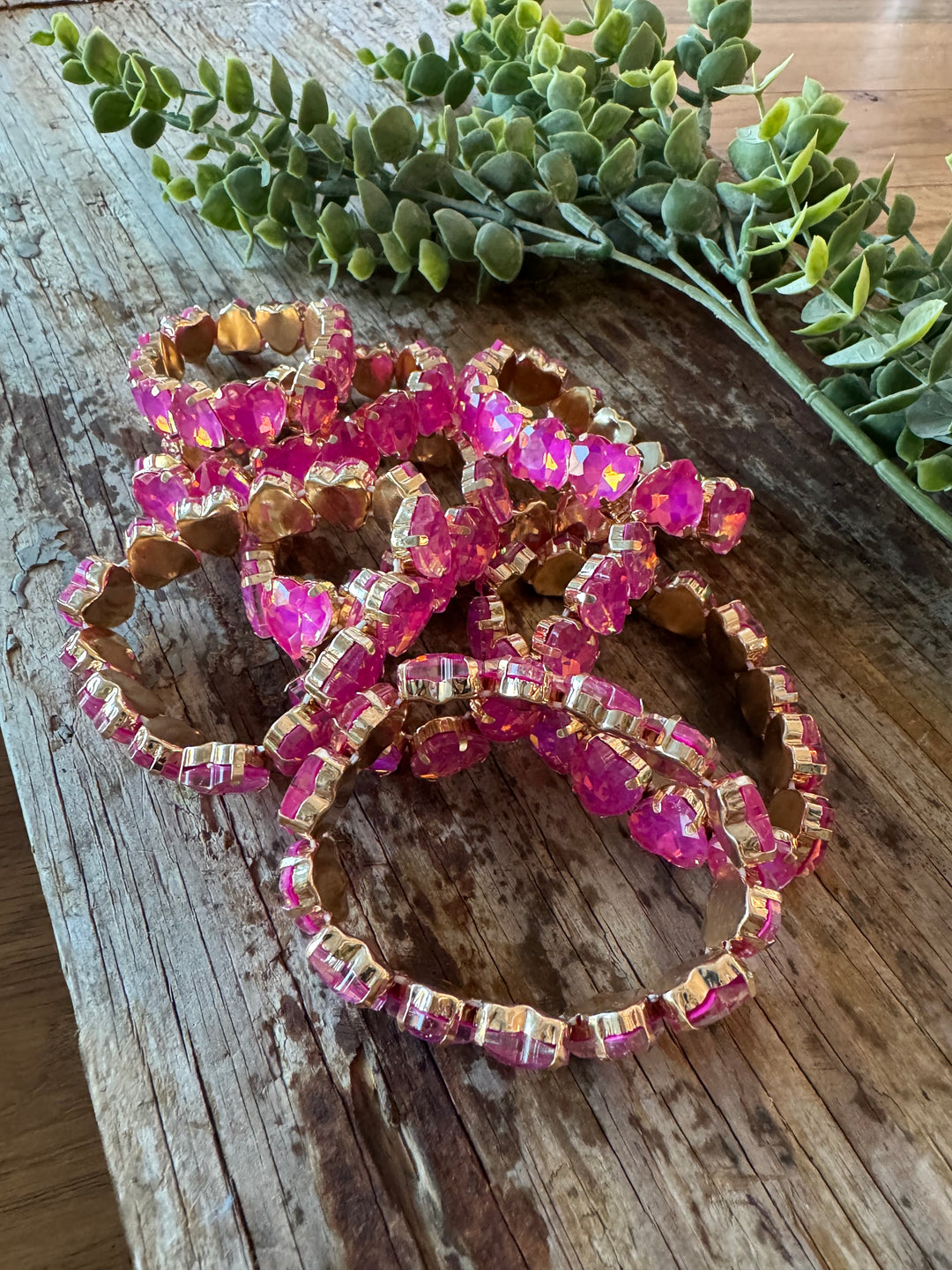 Pink Heart Stretch Bracelet (EACH SOLD SEPARATELY)