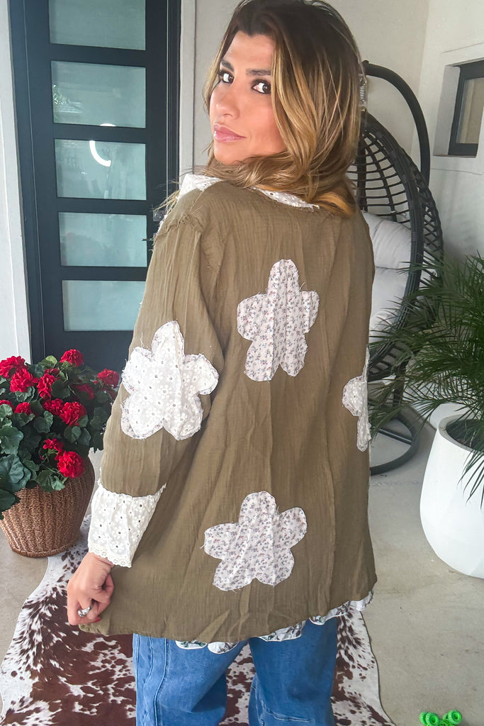 Olive Grove Cardigan - 100% Cotton - Olive