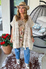 Starlit Sand Tie Front Cardigan - 100% Cotton - Natural