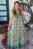 Botanical Breeze Maxi Dress - Teal