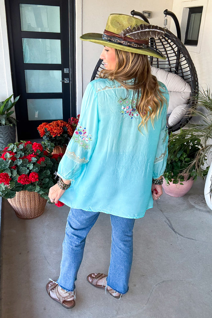 Festivities Gathering Top - Aqua