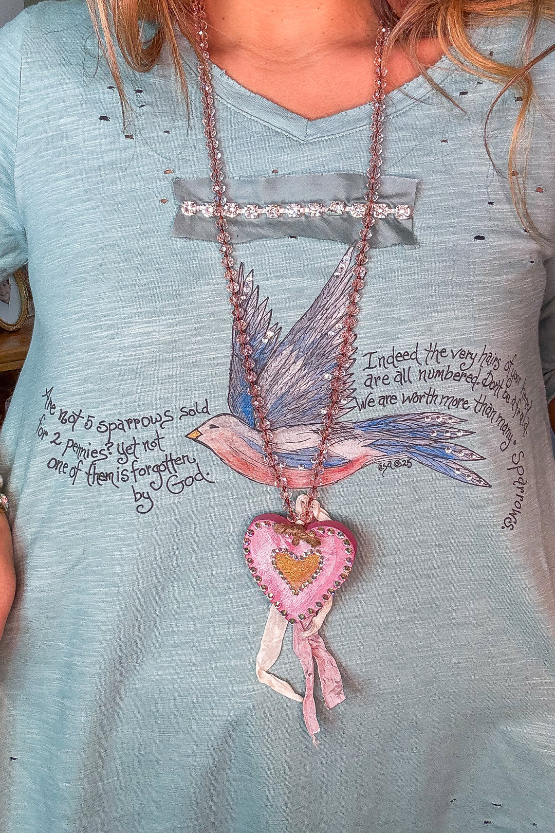 Counted &amp; Cherished Sparrow Top - 100% Cotton - Made in USA