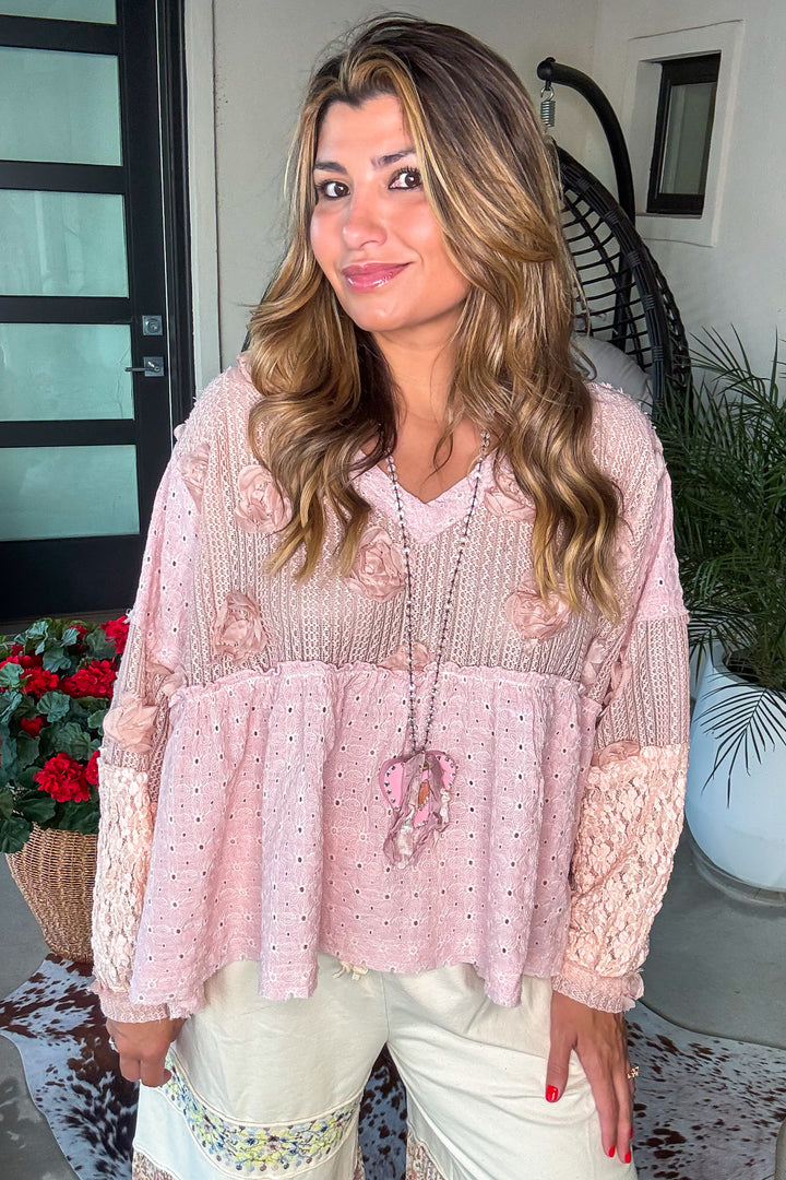 Blossom Veil Top - Strawberry