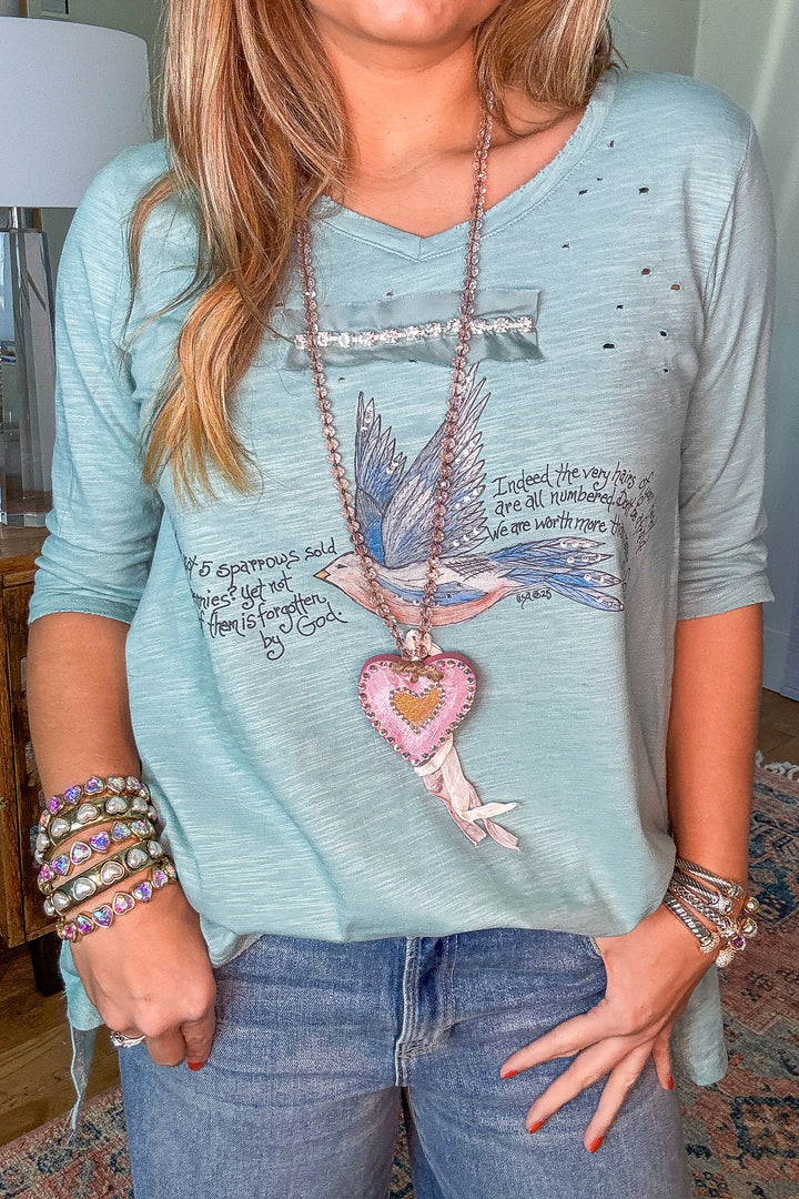 Counted &amp; Cherished Sparrow Top - 100% Cotton - Made in USA