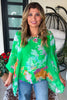Confetti Glow Silk Top - Green - Made in Italy