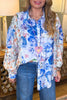 Wildflower Walks Oversized Blouse  - Blue