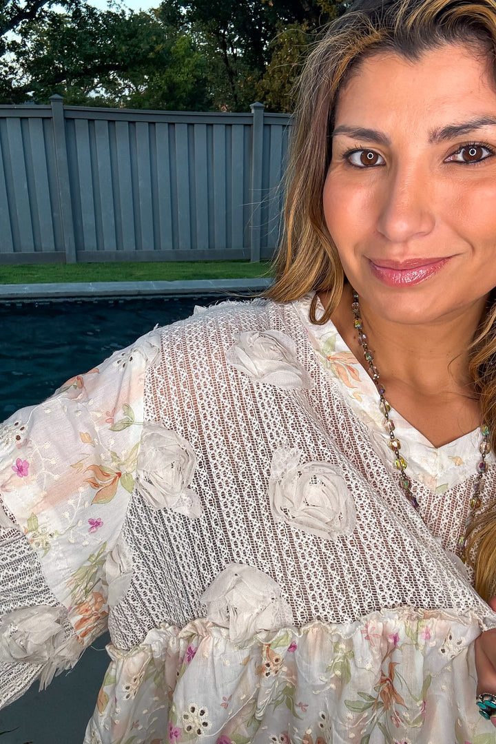 Blossom Veil Top - Ivory