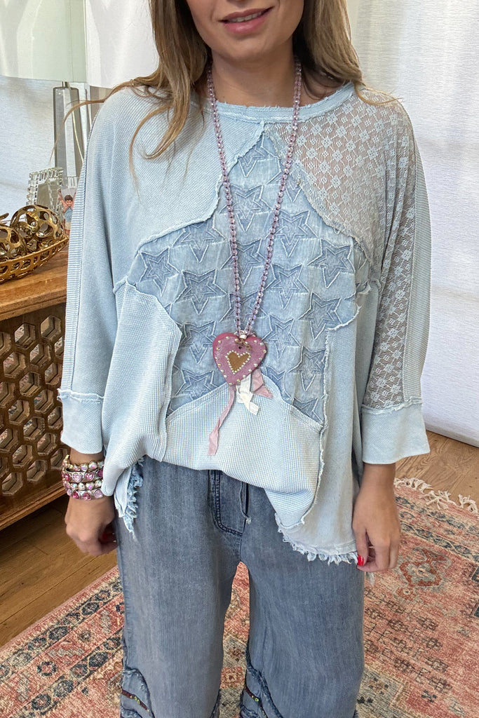 Star Energy Top - Blue - 100% Cotton