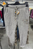 Made in Italy Scrunchy Stretch Glitz Heart Jogger Pants – Ultra Comfortable Plus Size - Gray