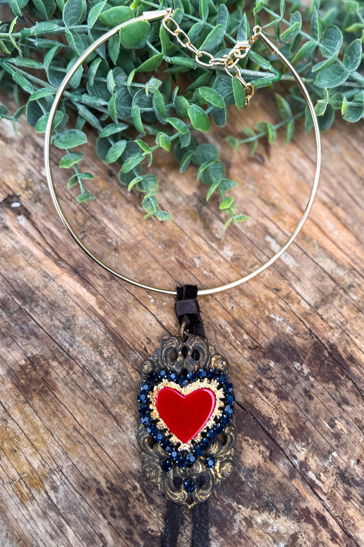 Sacred Heart Statement Necklace – One of a Kind Handmade Piece IX