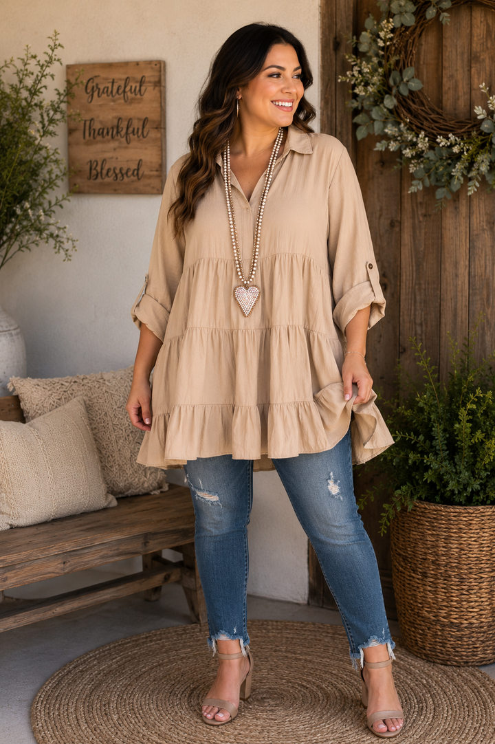 AHB EXCLUSIVE: The Look Of Success Tunic - Taupe