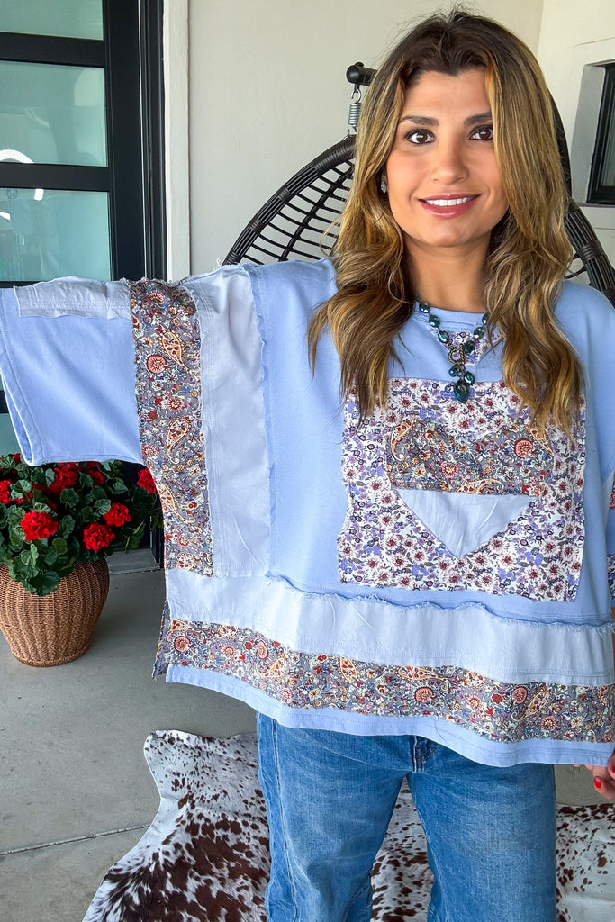 Retro Revival Oversized Top - 100% Cotton - Lavender