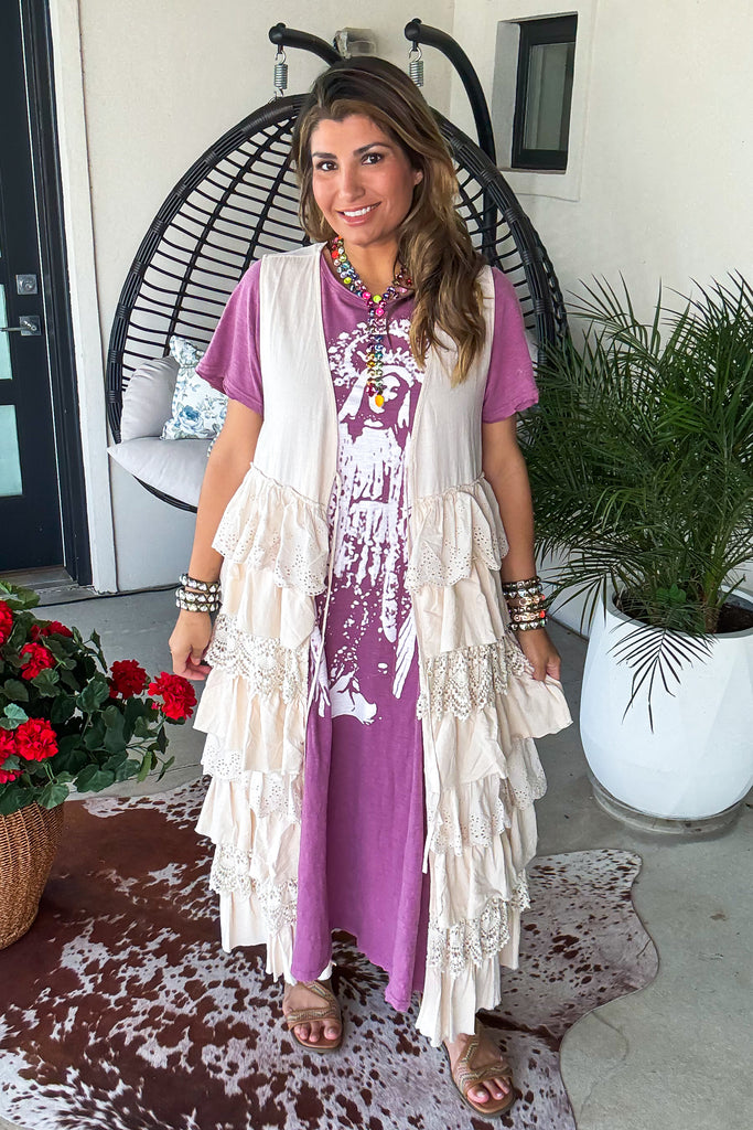Desert Pearl Layered Duster - 100% Cotton - Natural