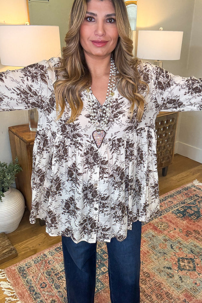 Flowing with Efficiency Tunic - Beige-Mocha