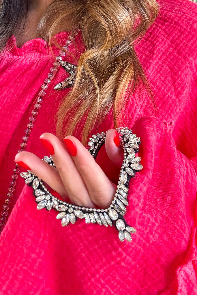 Heart & Star Crystal Patch Boho Dress - 100% Cotton