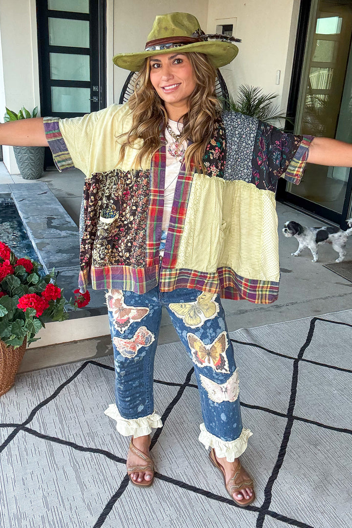 Boho Desert Shrug Kimono - Moss
