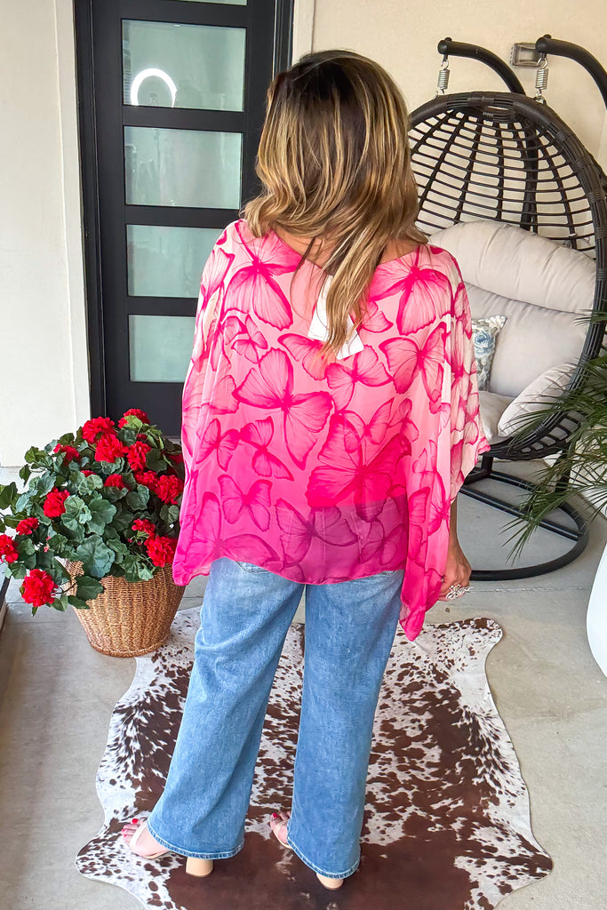 Enchanted Wings Silk Top - Pink - Made in Italy
