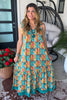 Botanical Breeze Maxi Dress - Teal