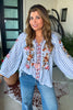 Embroidered Keepsake Blouse - Blue - 100% Cotton
