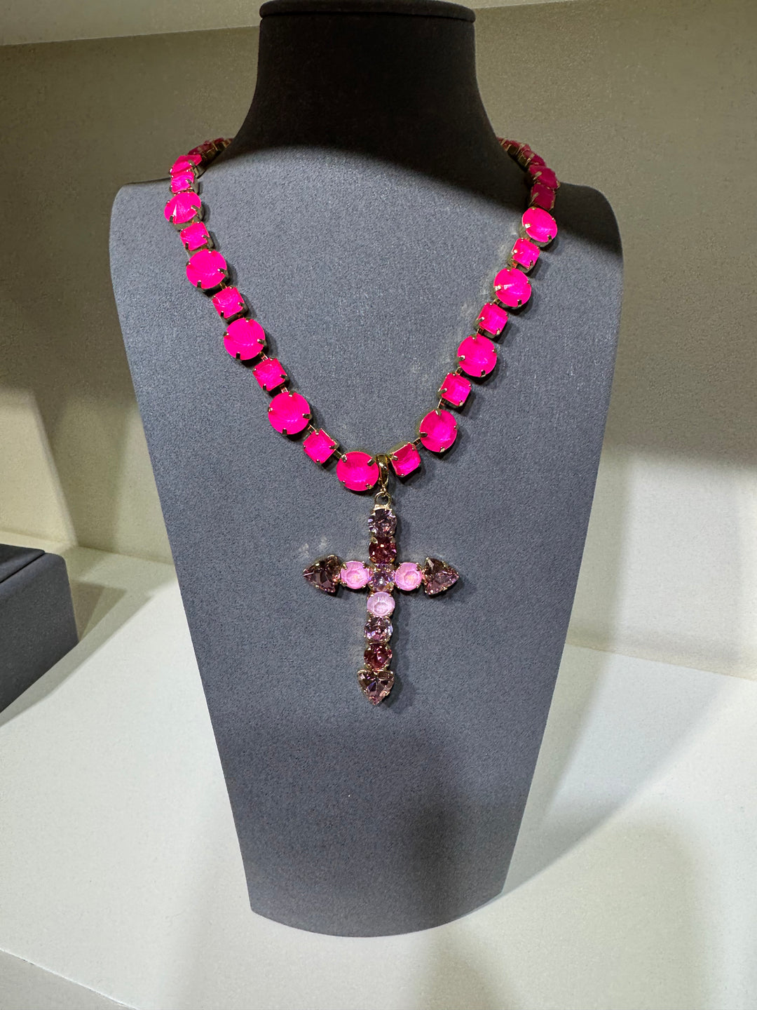 WAFA Cross Necklace - Pink