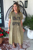 Dirty Hippie Maxi Dress - 100% Cotton - Charcoal/Olive