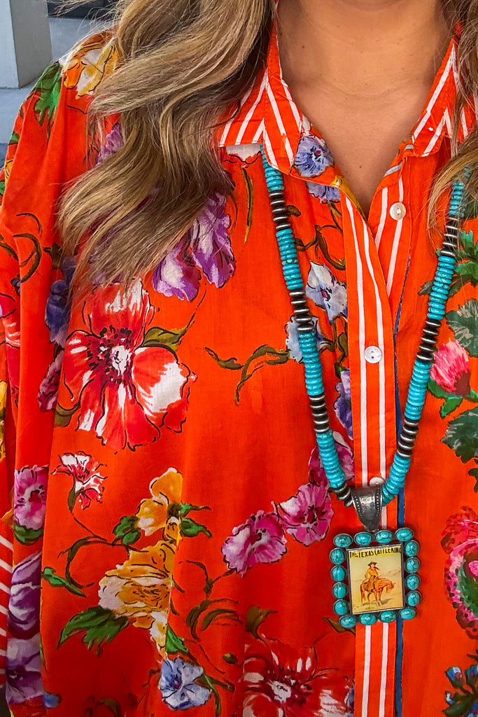 Wander Light Maxi Beach Cover Up/Dress - 100% Cotton - Orange