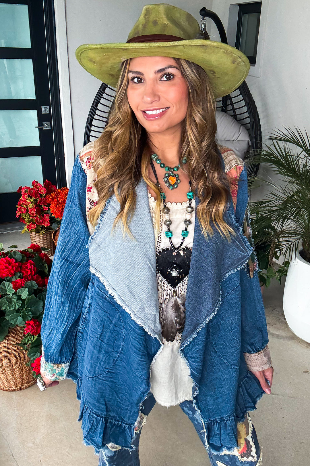 Quilted With Love Denim Cardigan - 100% COTTON