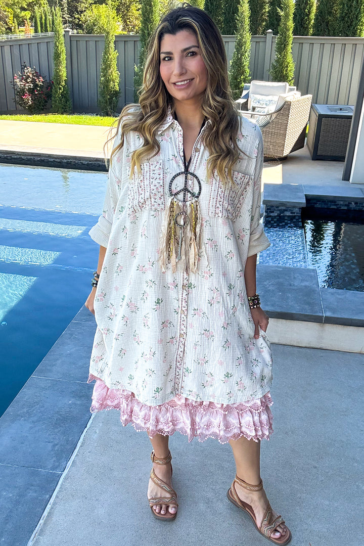 Atlantis Garden Dress - 100% Cotton - ECRU