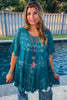 AHB EXCLUSIVE: Delightful Details Cotton Top - Teal - 100% COTTON