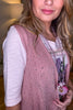 Rhinestones Vest - Dusty Rose