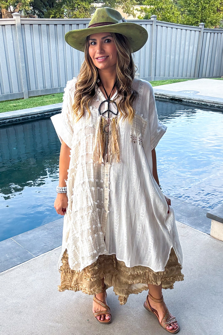 Prairie Moon Sheer Maxi Tunic/Duster - 100% Cotton - Natural