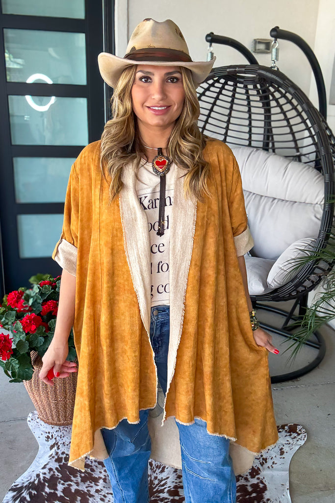 Queen Bee Linen Feeling Duster - 100% Cotton