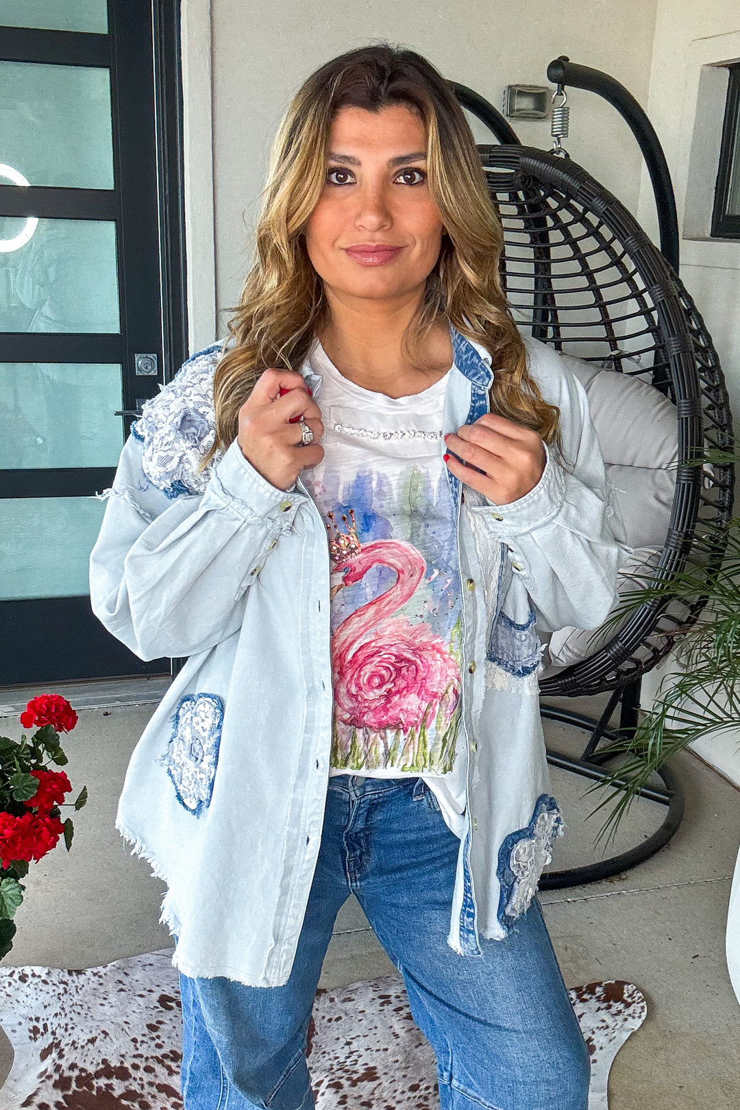 Faded Whispers Button Down Shirt - 100% Cotton - Denim 