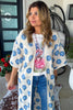 Porcelain Bloom Crochet Duster - Sky